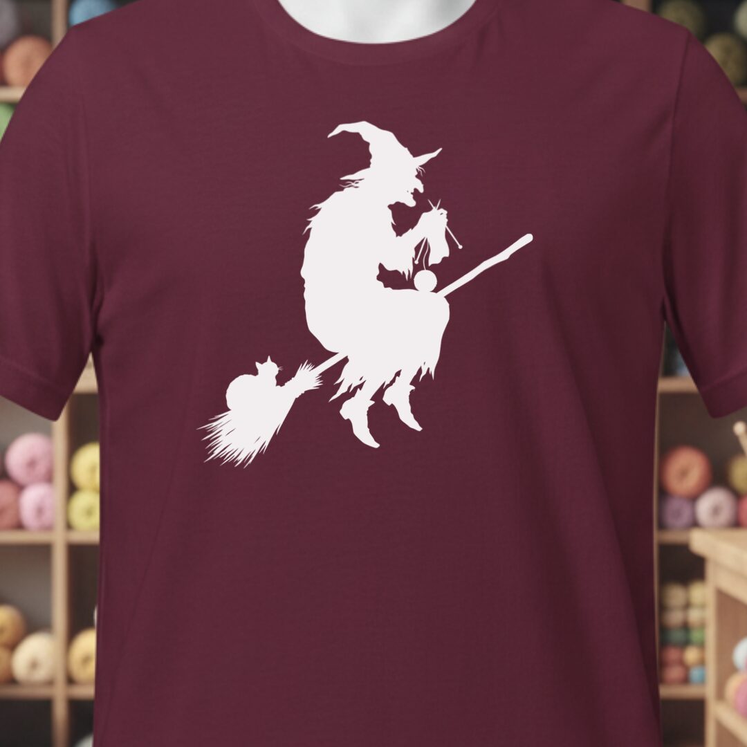 Witch Silhouette Maroon T-Shirt.jpg
