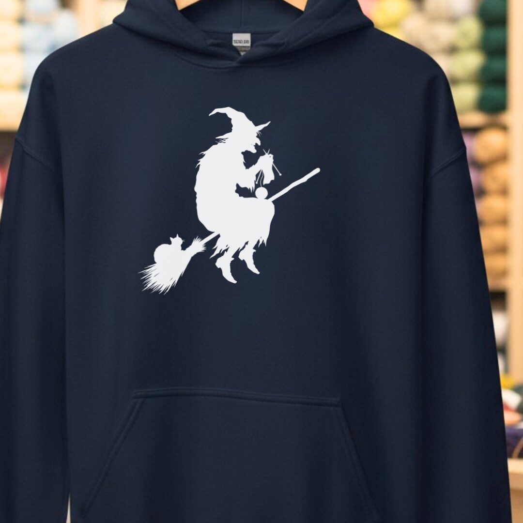 Witch Silhouette Navy Hoodie.jpg