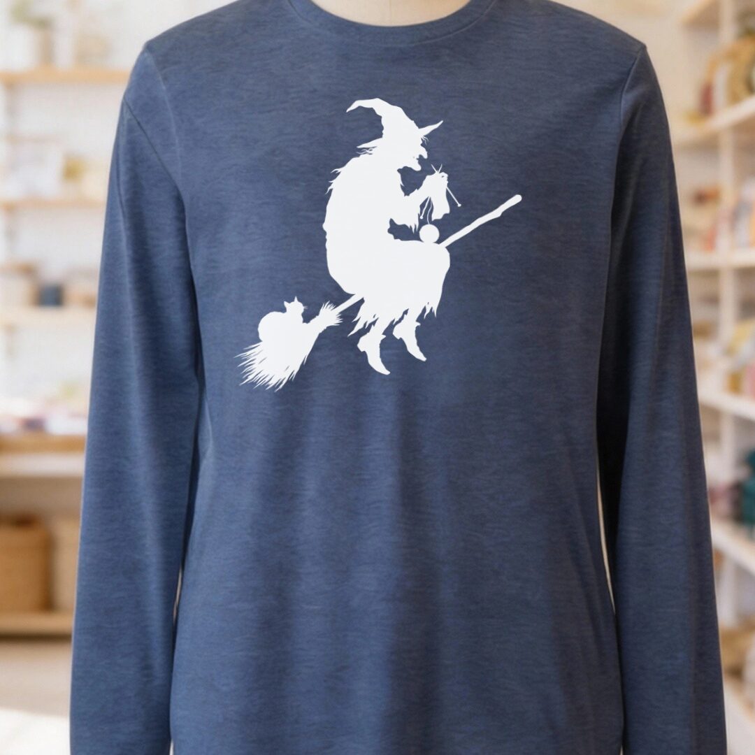 Witch Silhouette Navy Long Sleeve Tee.jpg