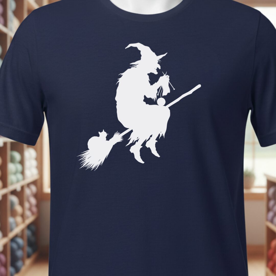 Witch Silhouette Navy T-Shirt.jpg