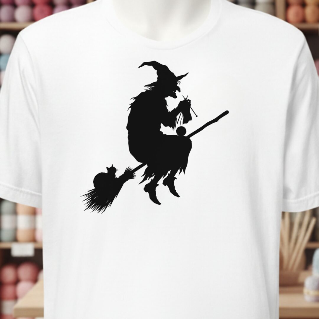 Witch Silhouette White T-Shirt.jpg