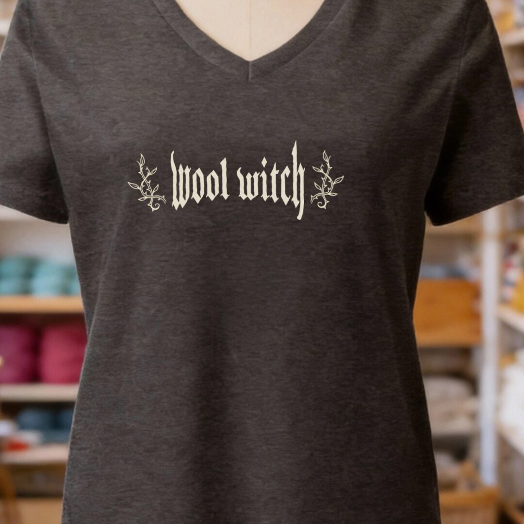 Wool Witch V-Neck T-Shirt Dark Grey t-shirt