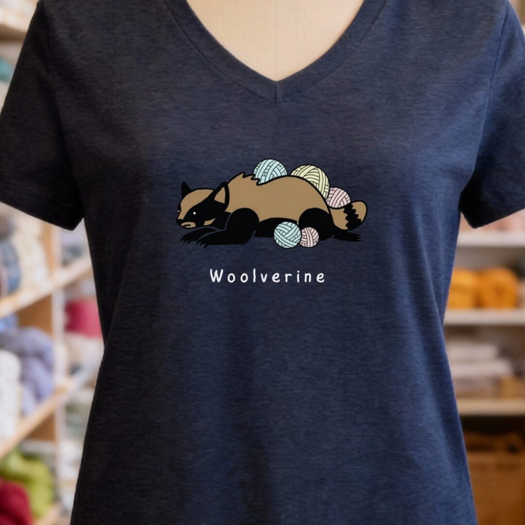 Woolverine V-Neck T-Shirt Navy t-shirt