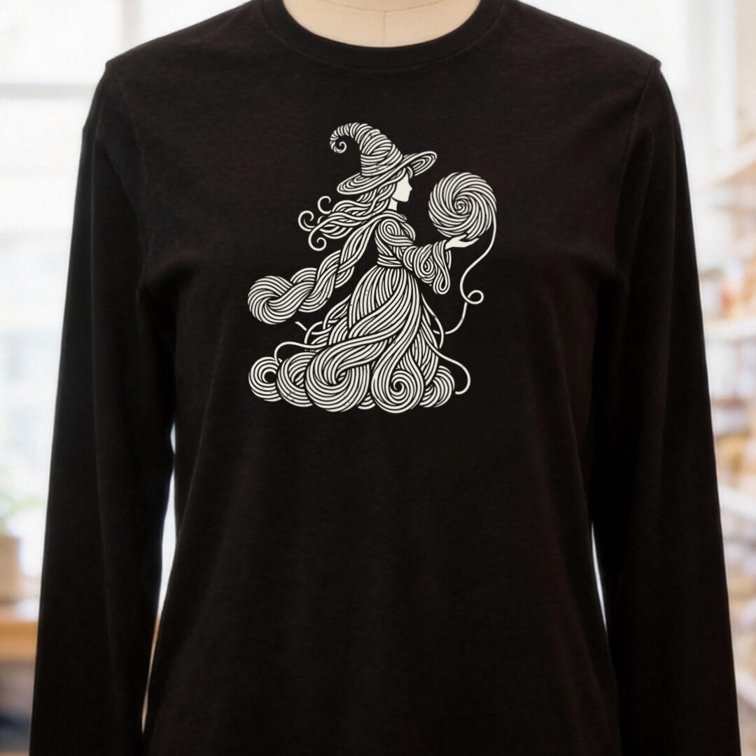 Woven Witch Long Sleeve Tee Black t-shirt