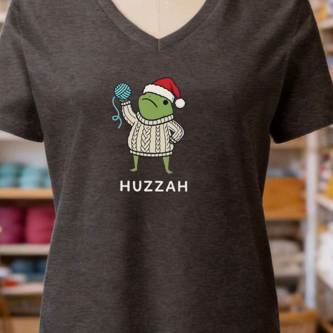 Xmas Huzzah V-Neck T-Shirt Dark Grey t-shirt