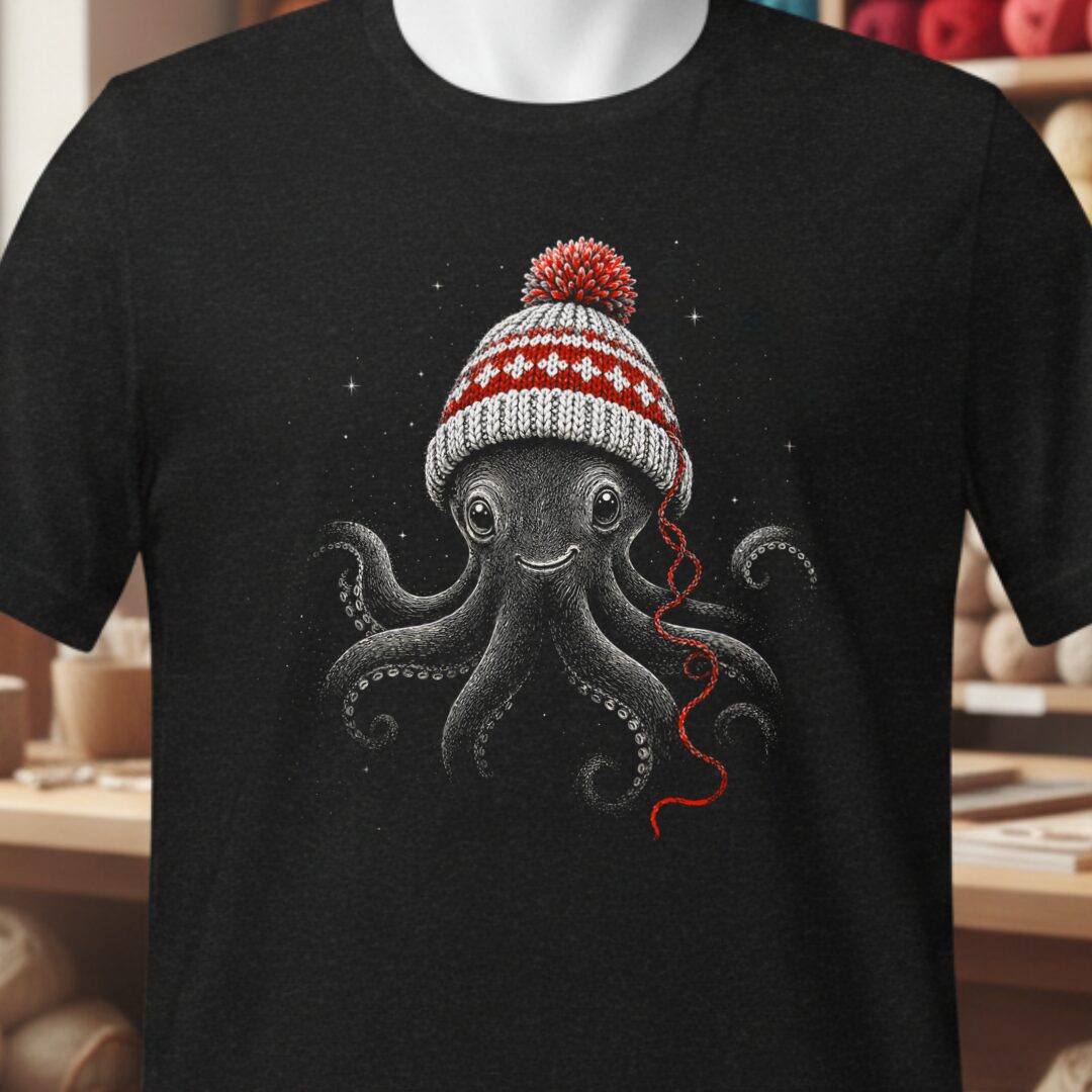 Xmas Octopus T-Shirt Black t-shirt