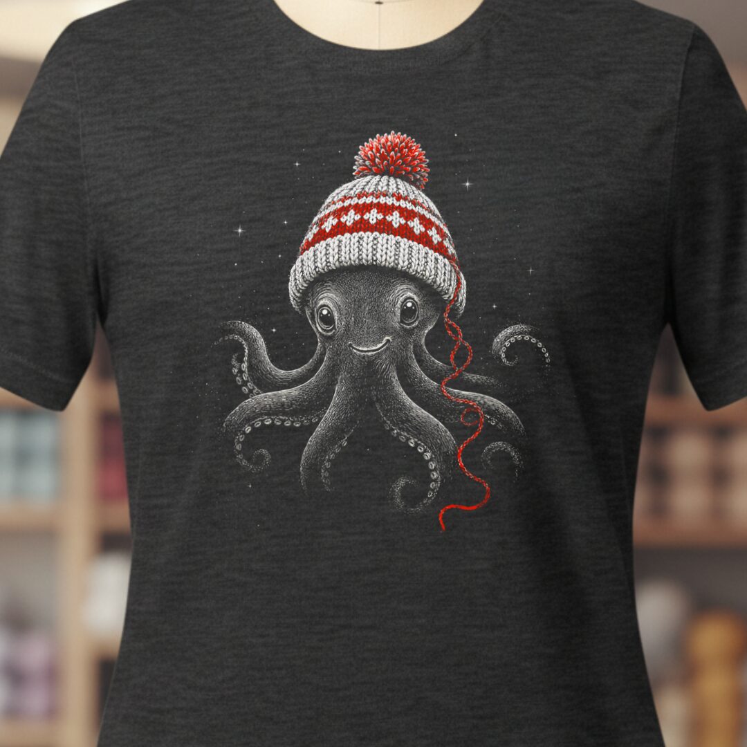 Xmas Octopus T-Shirt Dark Grey t-shirt