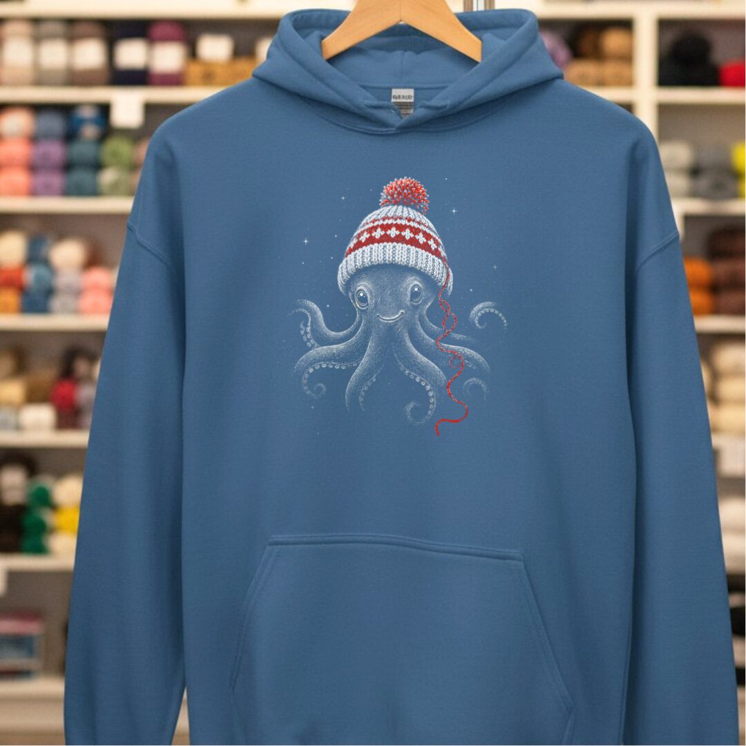 Xmas Octopus Hoodie Indigo Blue t-shirt