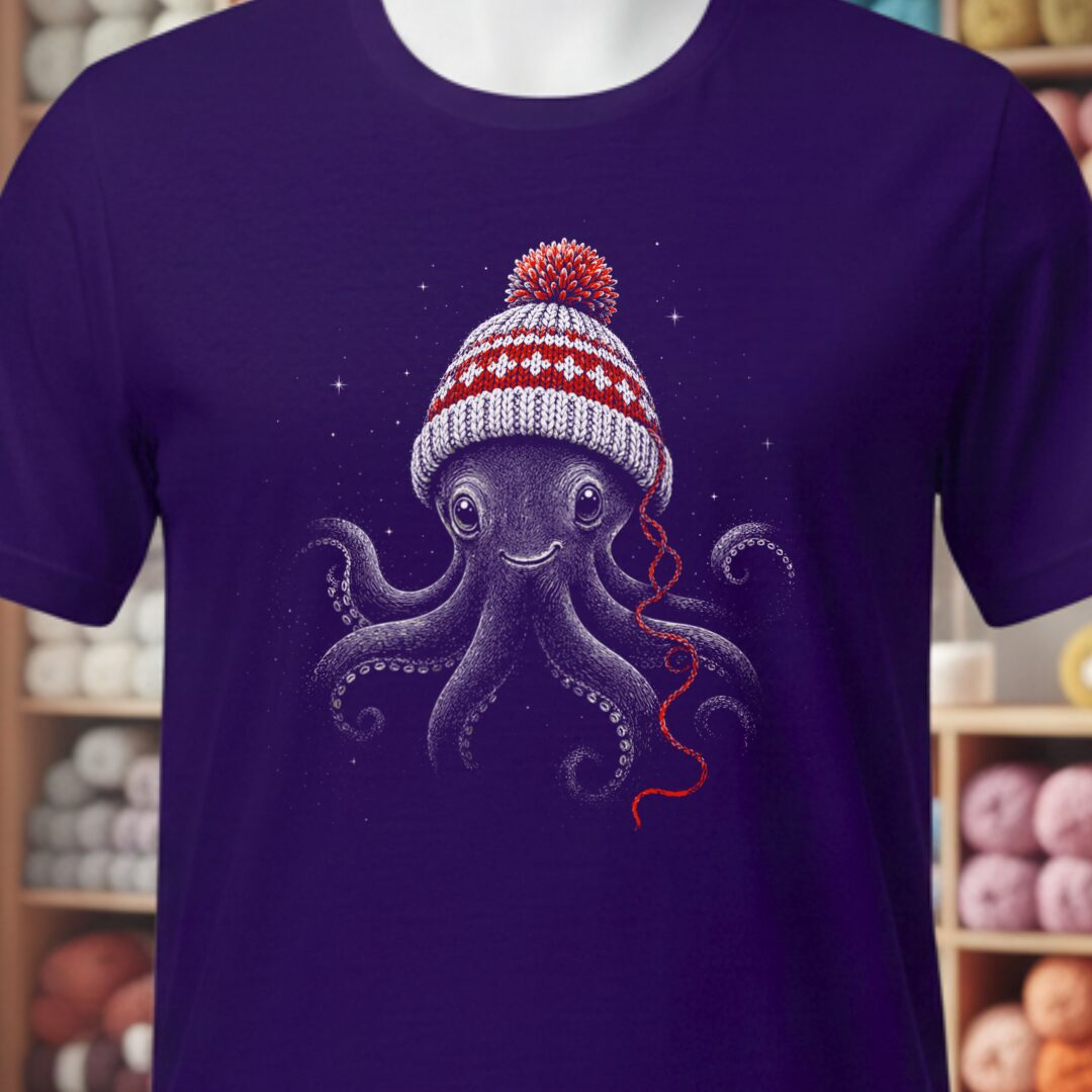 Xmas Octopus T-Shirt Purple t-shirt