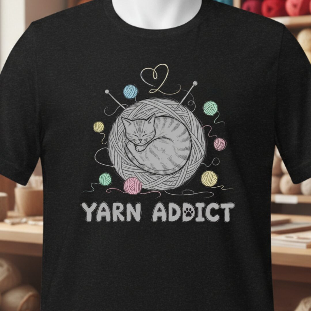 Yarn Addict Sketch T-Shirt Black t-shirt