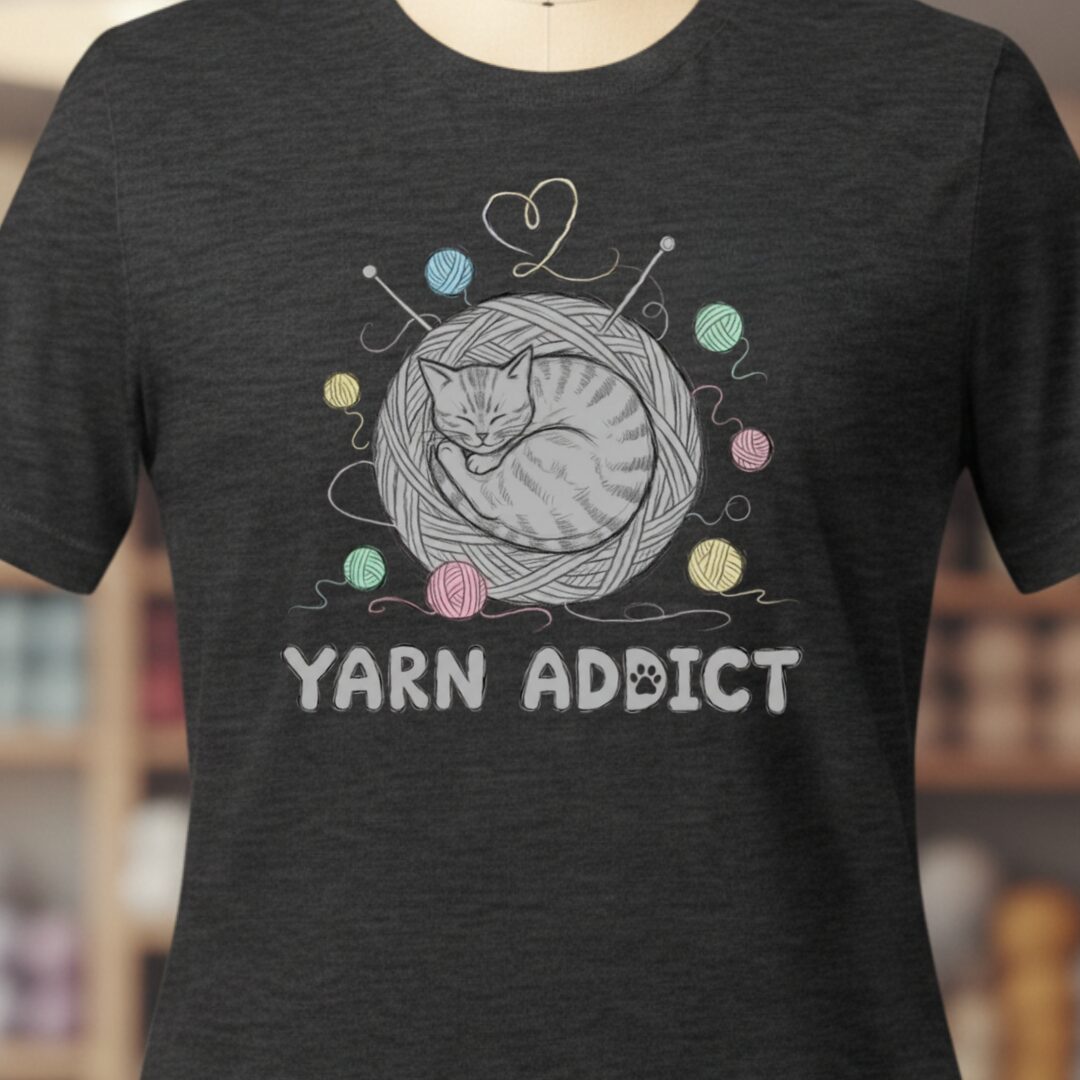 Yarn Addict Sketch T-Shirt Dark Grey t-shirt