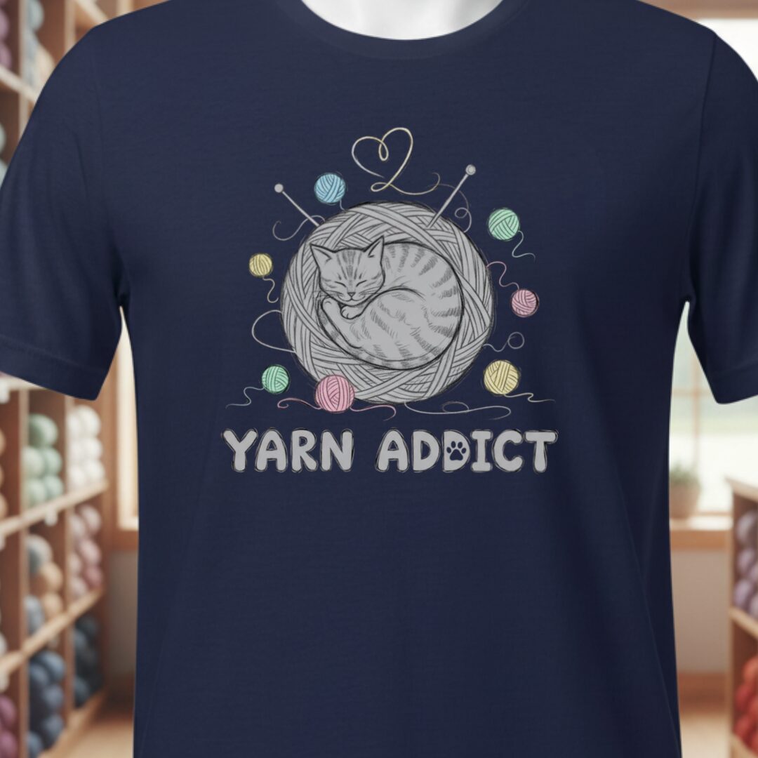Yarn Addict Sketch T-Shirt Navy t-shirt