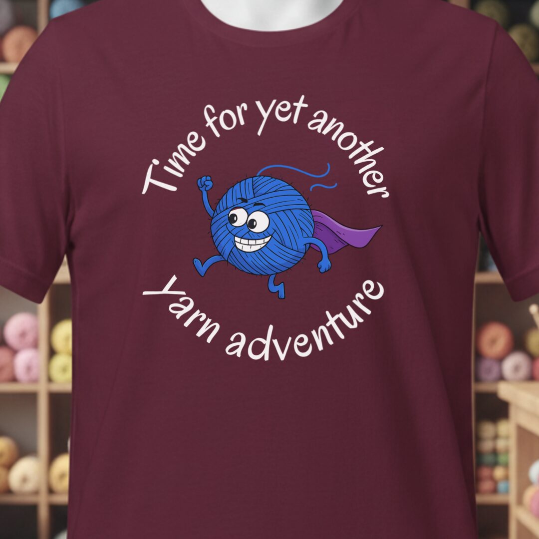 Yarn Adventure T-Shirt Maroon t-shirt