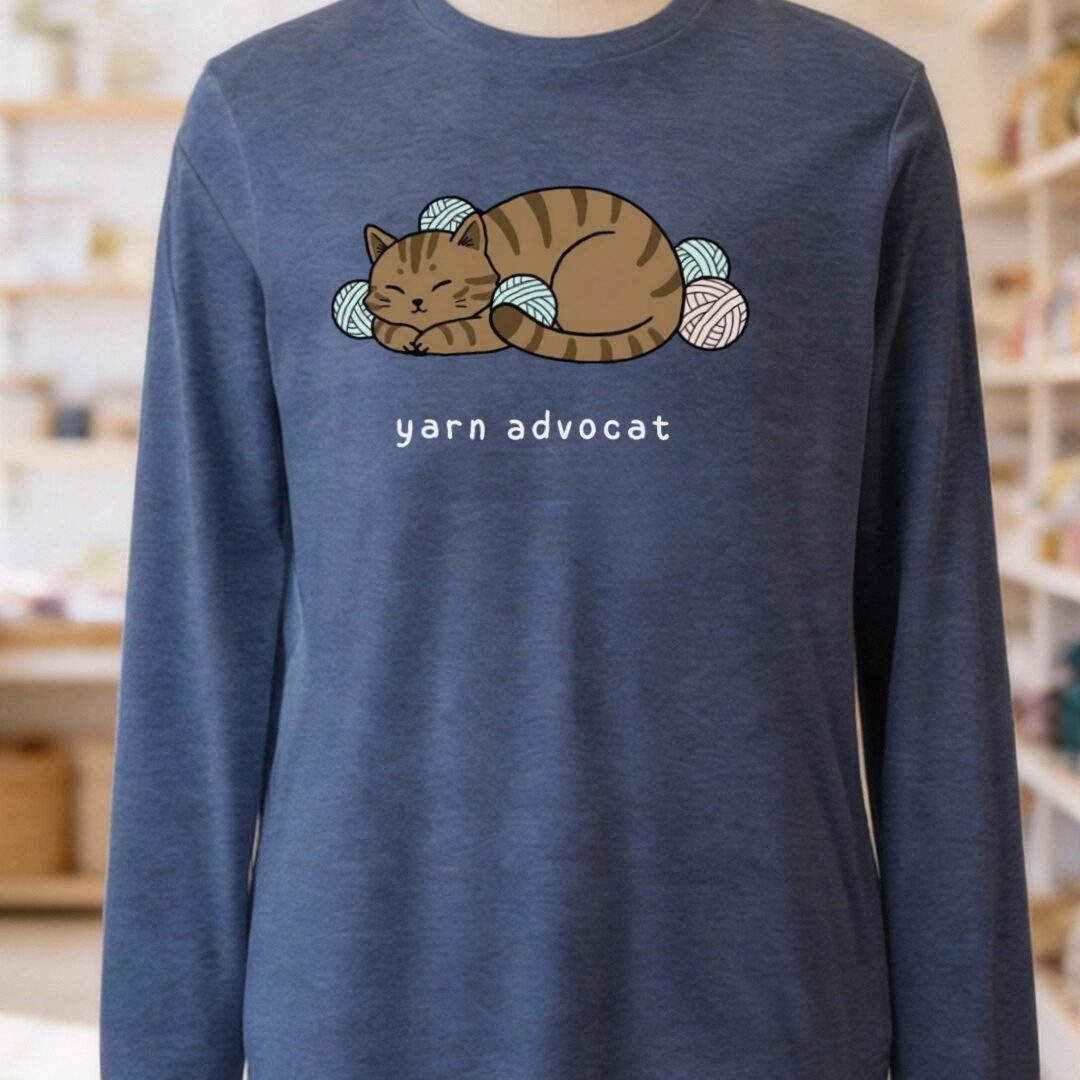Yarn Advocat Long Sleeve Tee Navy t-shirt