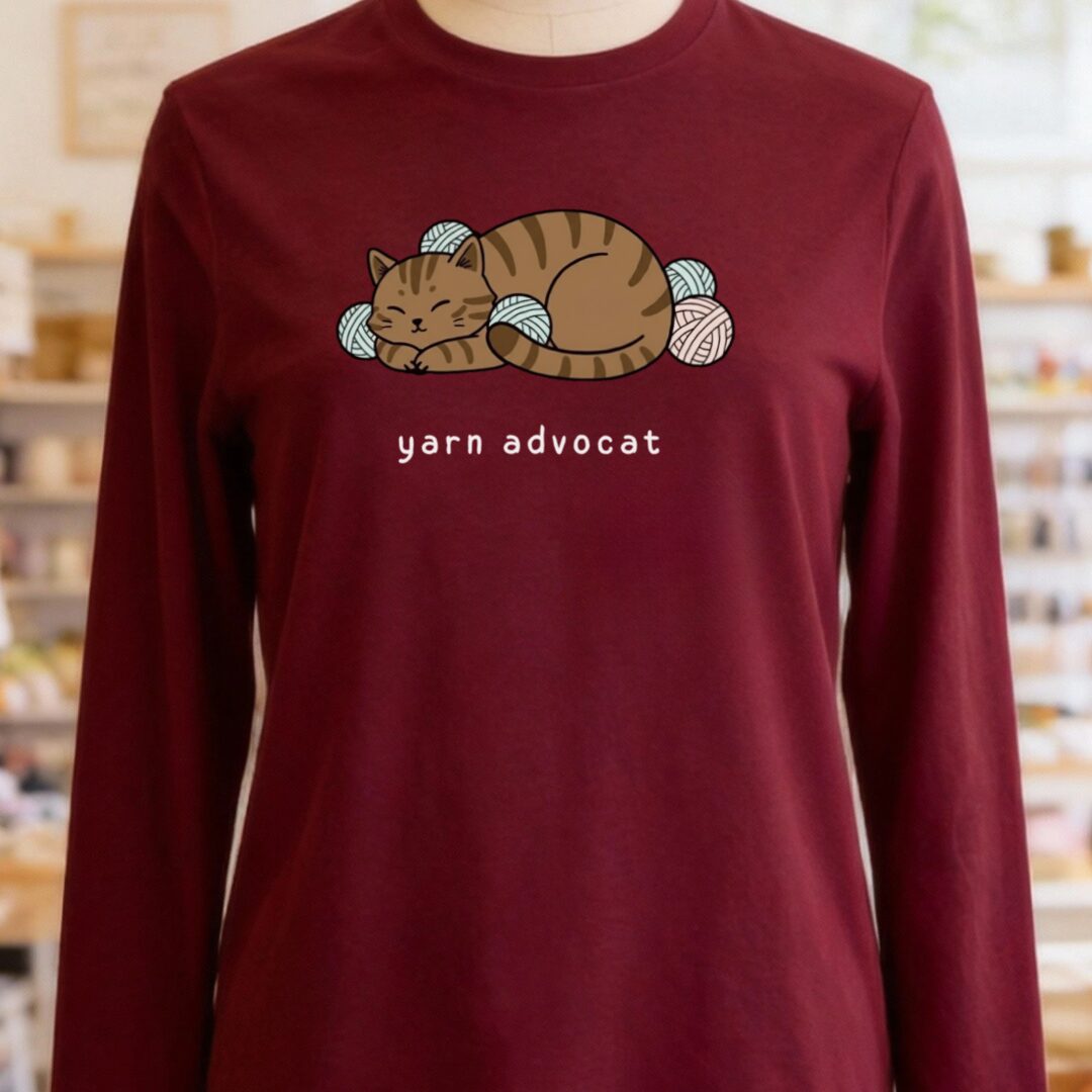 Yarn Advocat Long Sleeve Tee Maroon t-shirt