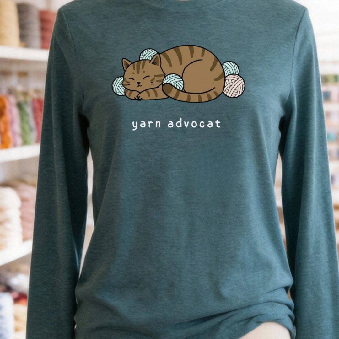 Yarn Advocat Long Sleeve Tee Teal t-shirt