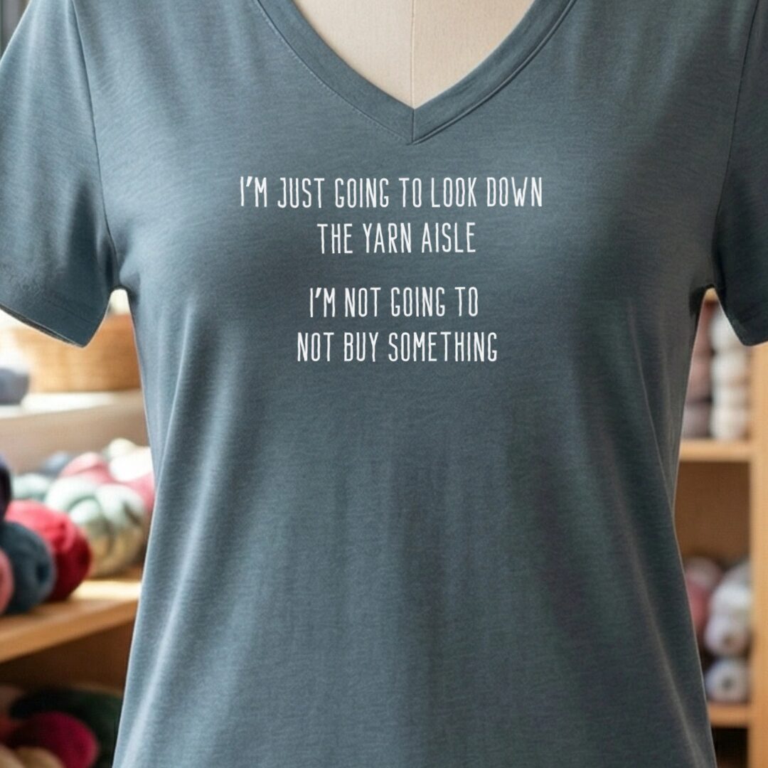 Yarn Aisle V-Neck T-Shirt Slate t-shirt