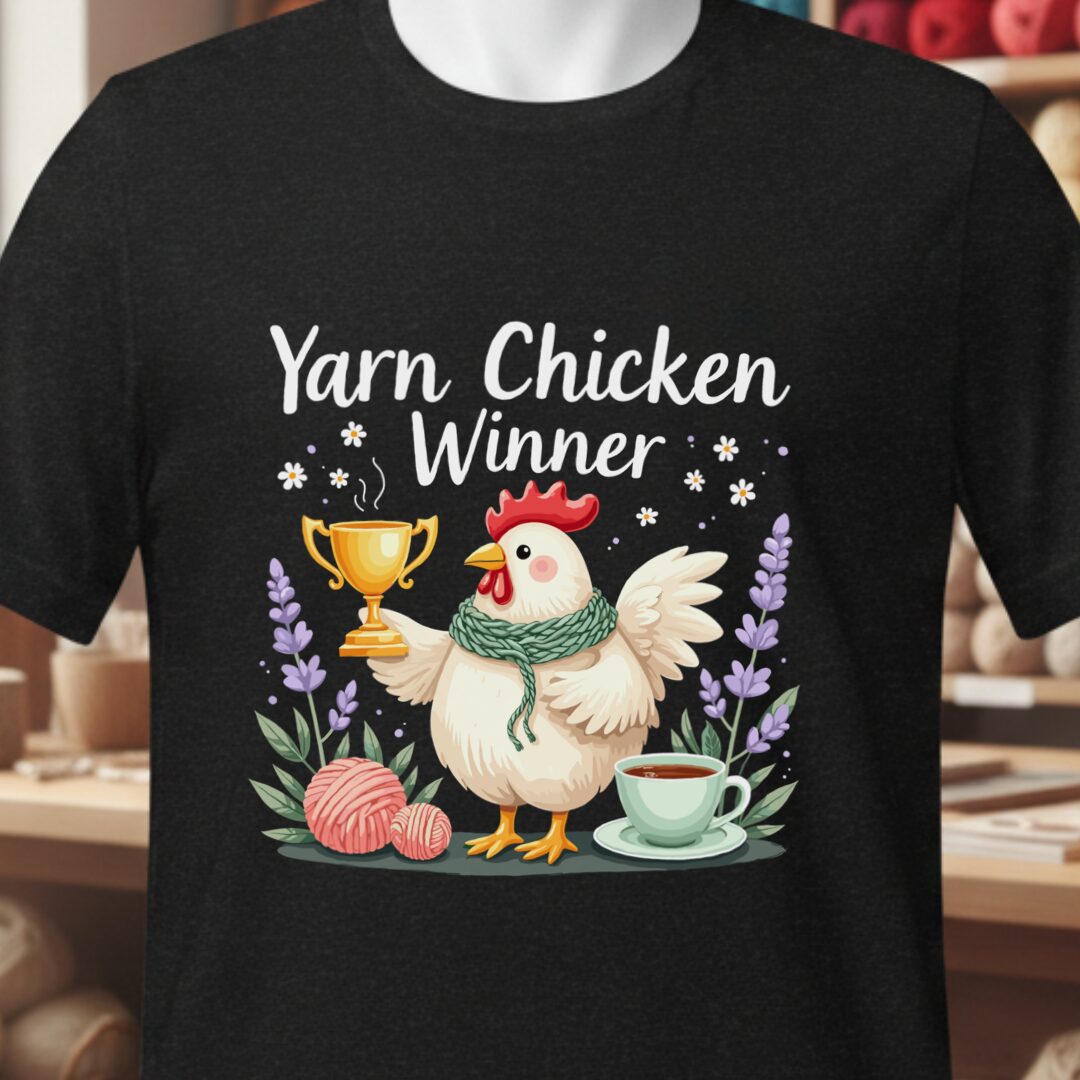 Yarn Chicken Winner T-Shirt Black t-shirt