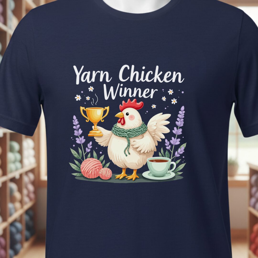 Yarn Chicken Winner T-Shirt Navy t-shirt