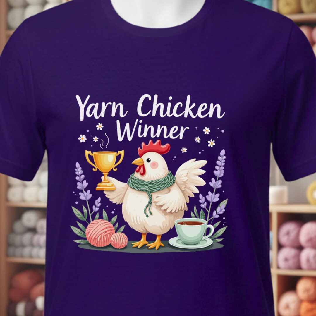 Yarn Chicken Winner T-Shirt Purple t-shirt