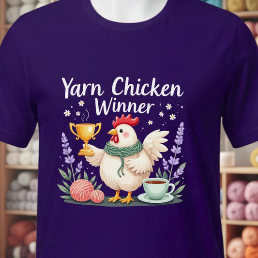 Yarn Chicken Winner T-Shirt Purple t-shirt