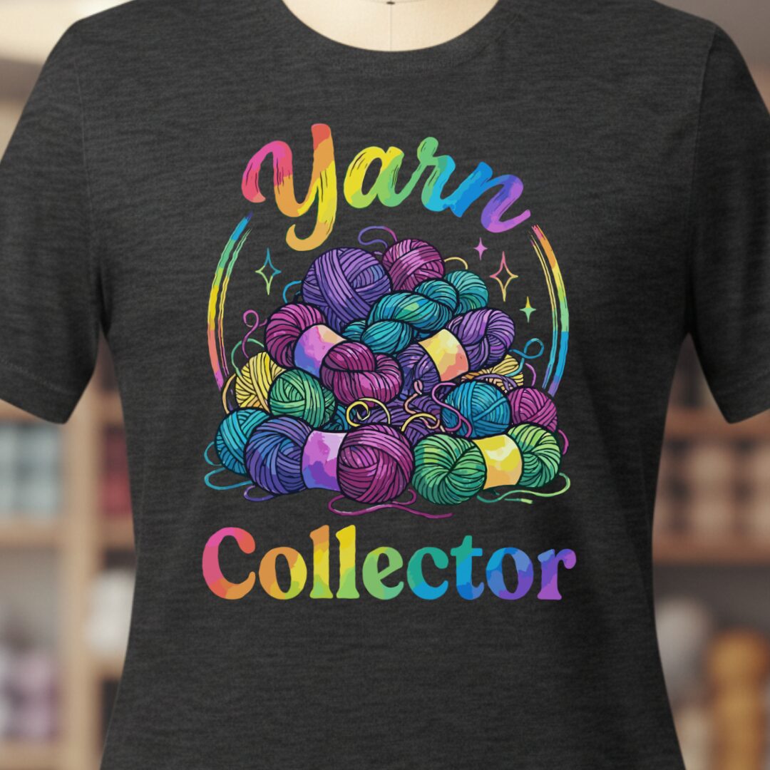 Yarn Collector - Rainbow T-Shirt Dark Grey t-shirt