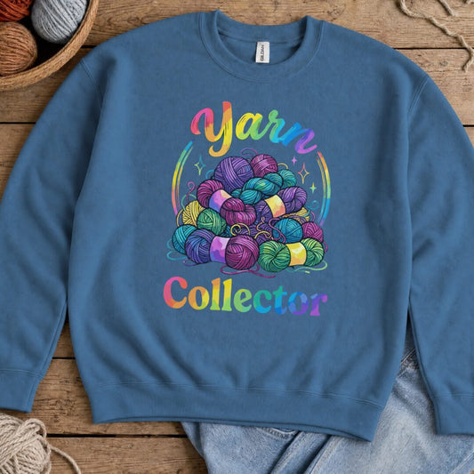 Yarn Collector - Rainbow Sweatshirt Indigo Blue t-shirt