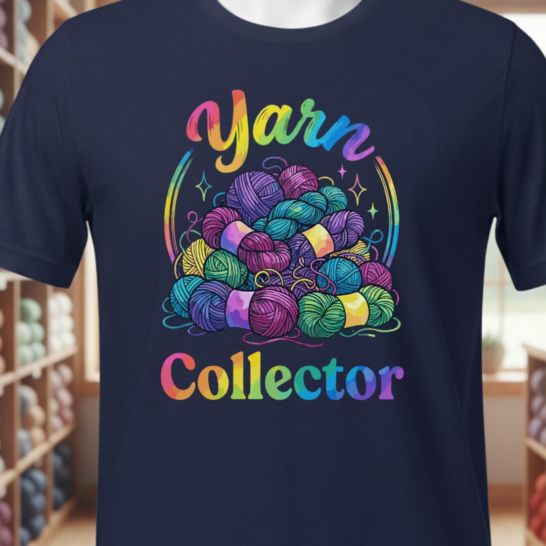 Yarn Collector - Rainbow T-Shirt Navy t-shirt