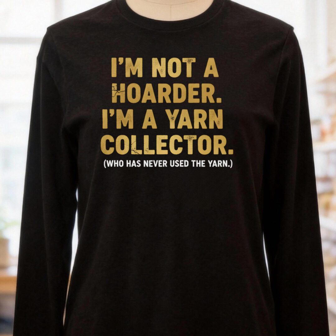 Yarn Collector Long Sleeve Tee Black Heather t-shirt