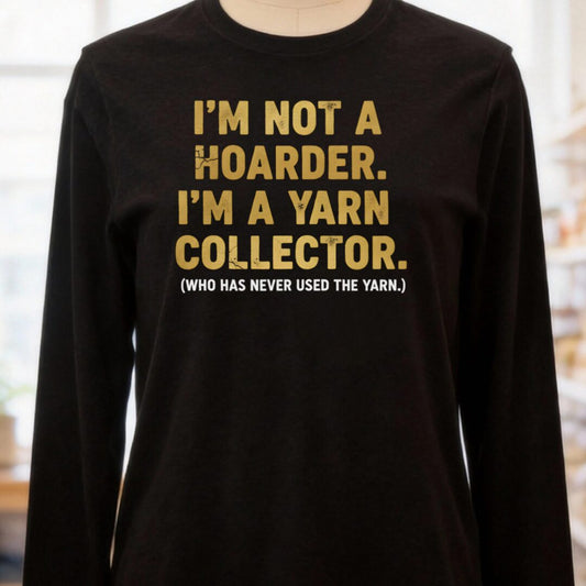 Yarn Collector Long Sleeve Tee Black Heather t-shirt