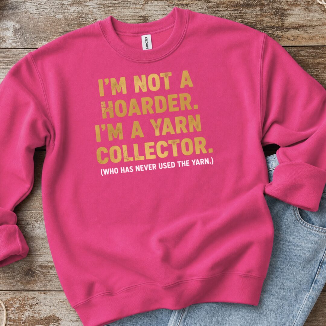 Yarn Collector Sweatshirt Bright Pink t-shirt