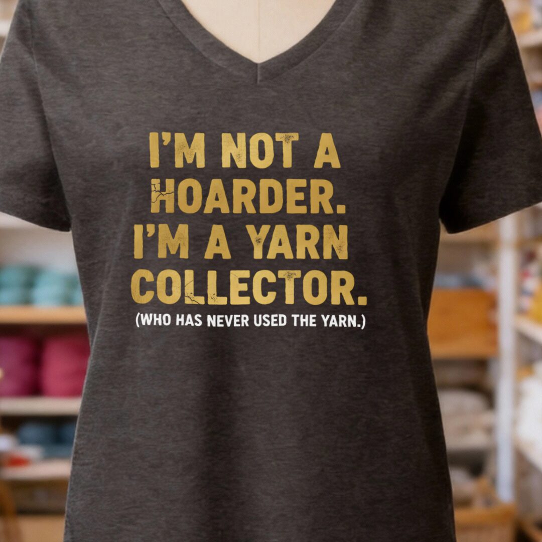 Yarn Collector V-Neck T-Shirt Dark Grey t-shirt
