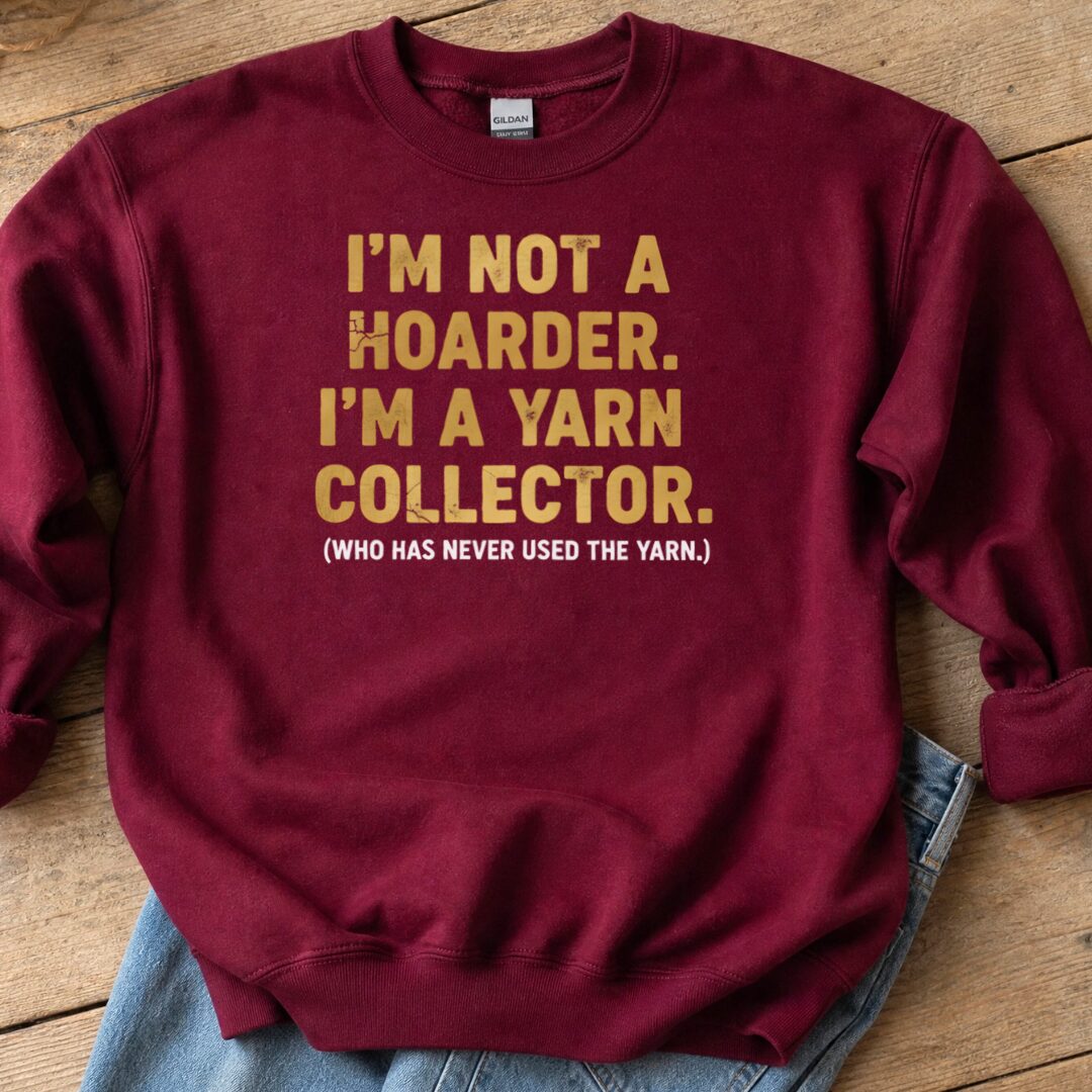 Yarn Collector Sweatshirt Maroon t-shirt