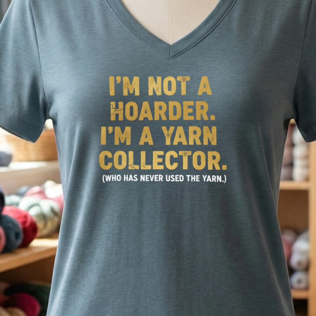 Yarn Collector V-Neck T-Shirt Slate t-shirt