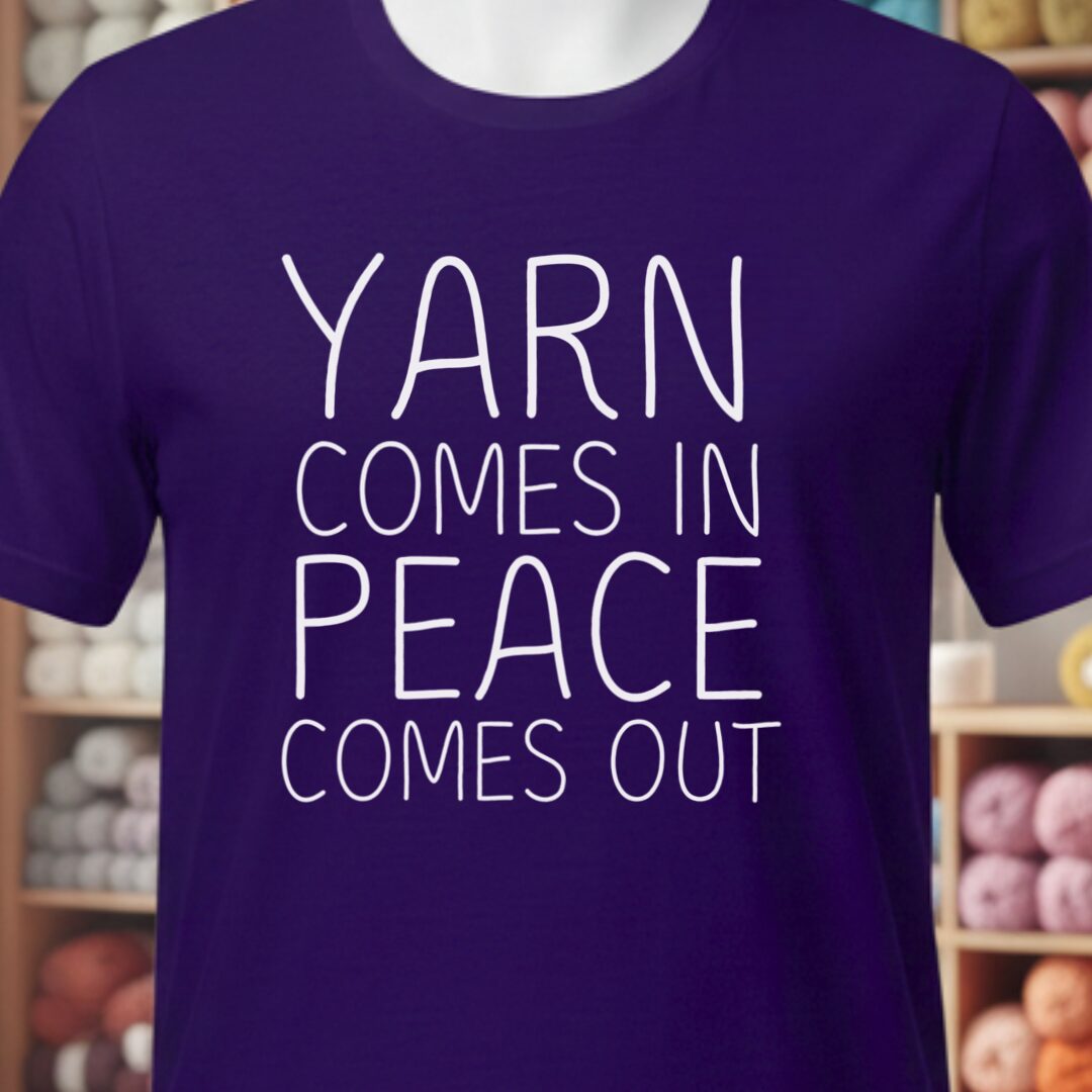 Yarn Comes In T-Shirt Purple t-shirt
