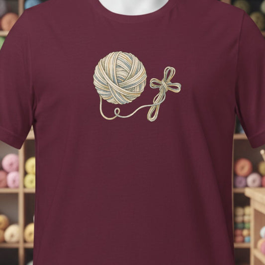 Yarn Cross T-Shirt Maroon t-shirt