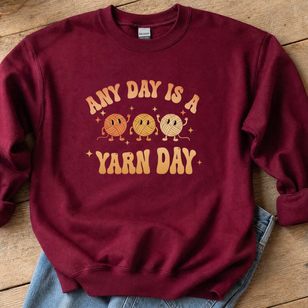 Yarn Day Sweatshirt Maroon t-shirt
