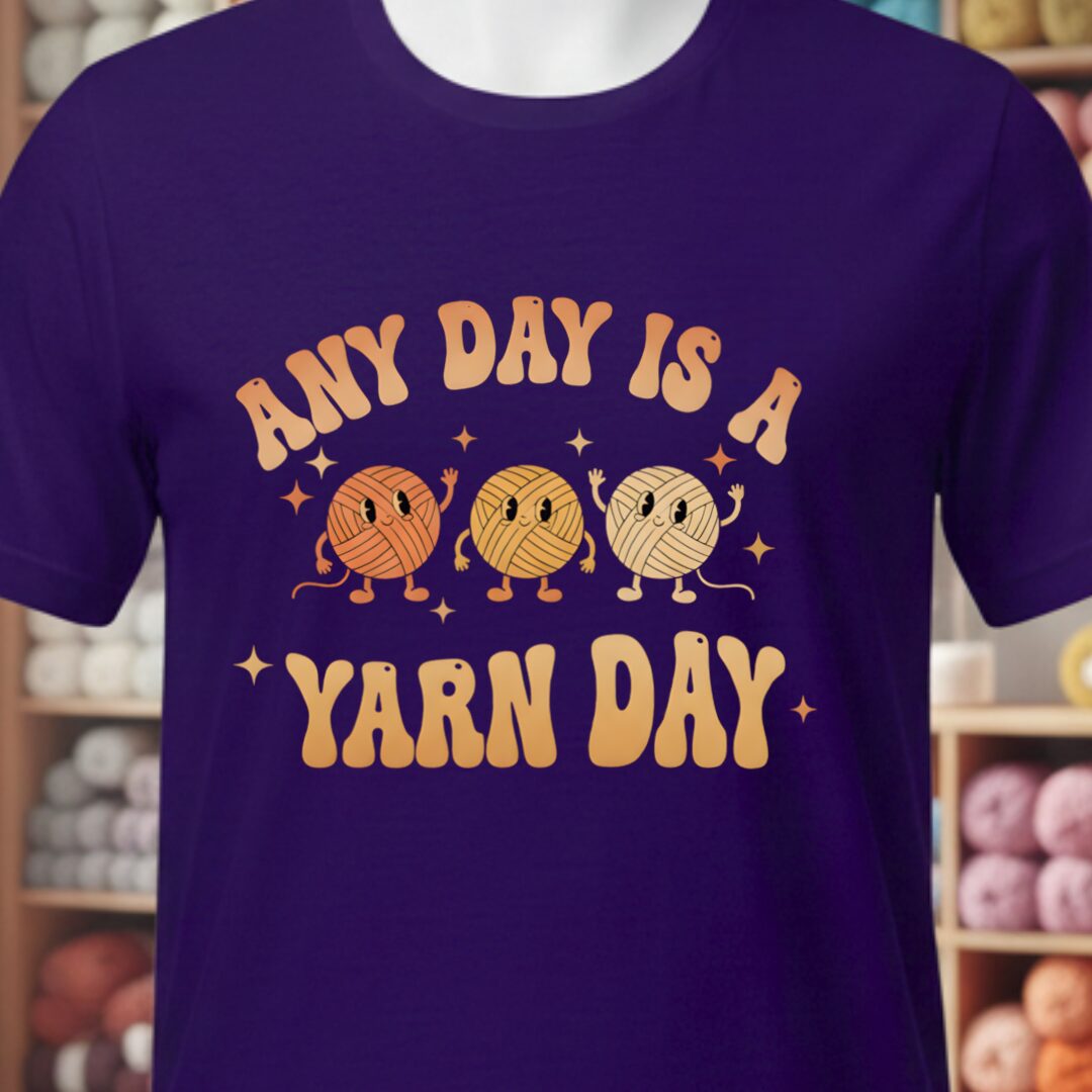 Yarn Day T-Shirt Purple t-shirt
