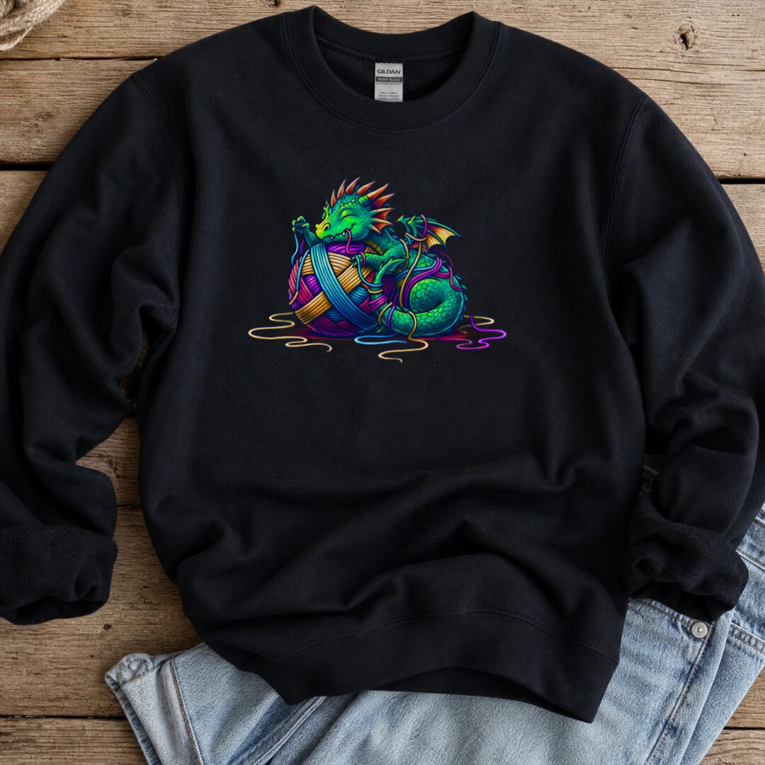 Yarn Dragon Hatchling Sweatshirt Black t-shirt