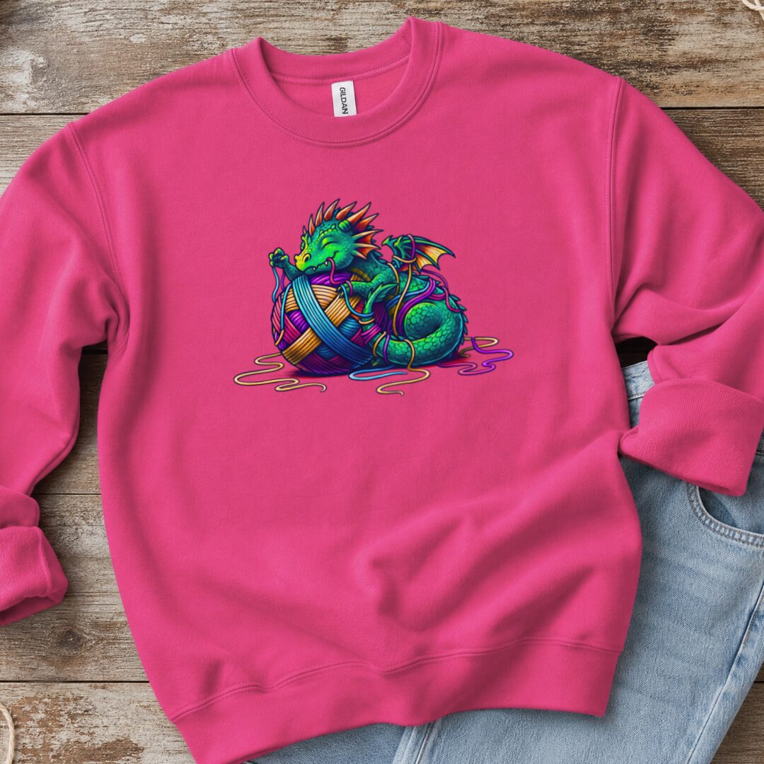 Yarn Dragon Hatchling Sweatshirt Bright Pink t-shirt
