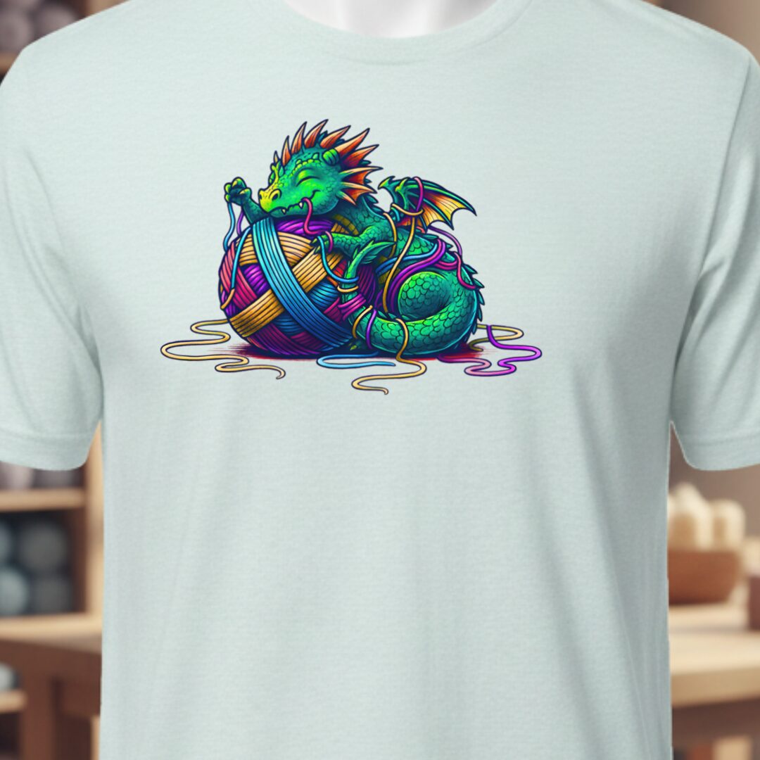 Yarn Dragon Hatchling T-Shirt Ice Blue t-shirt