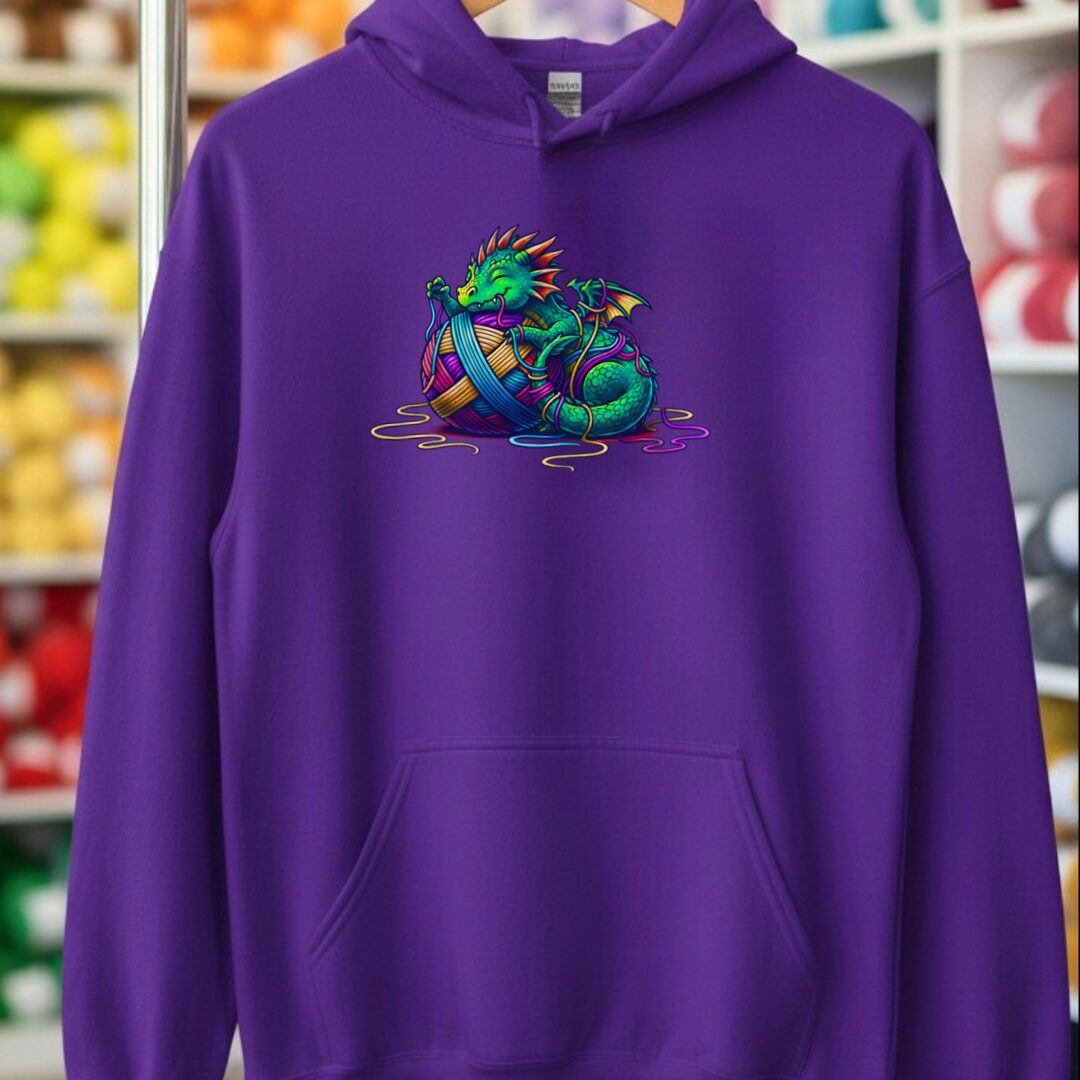Yarn Dragon Hatchling Hoodie Purple t-shirt