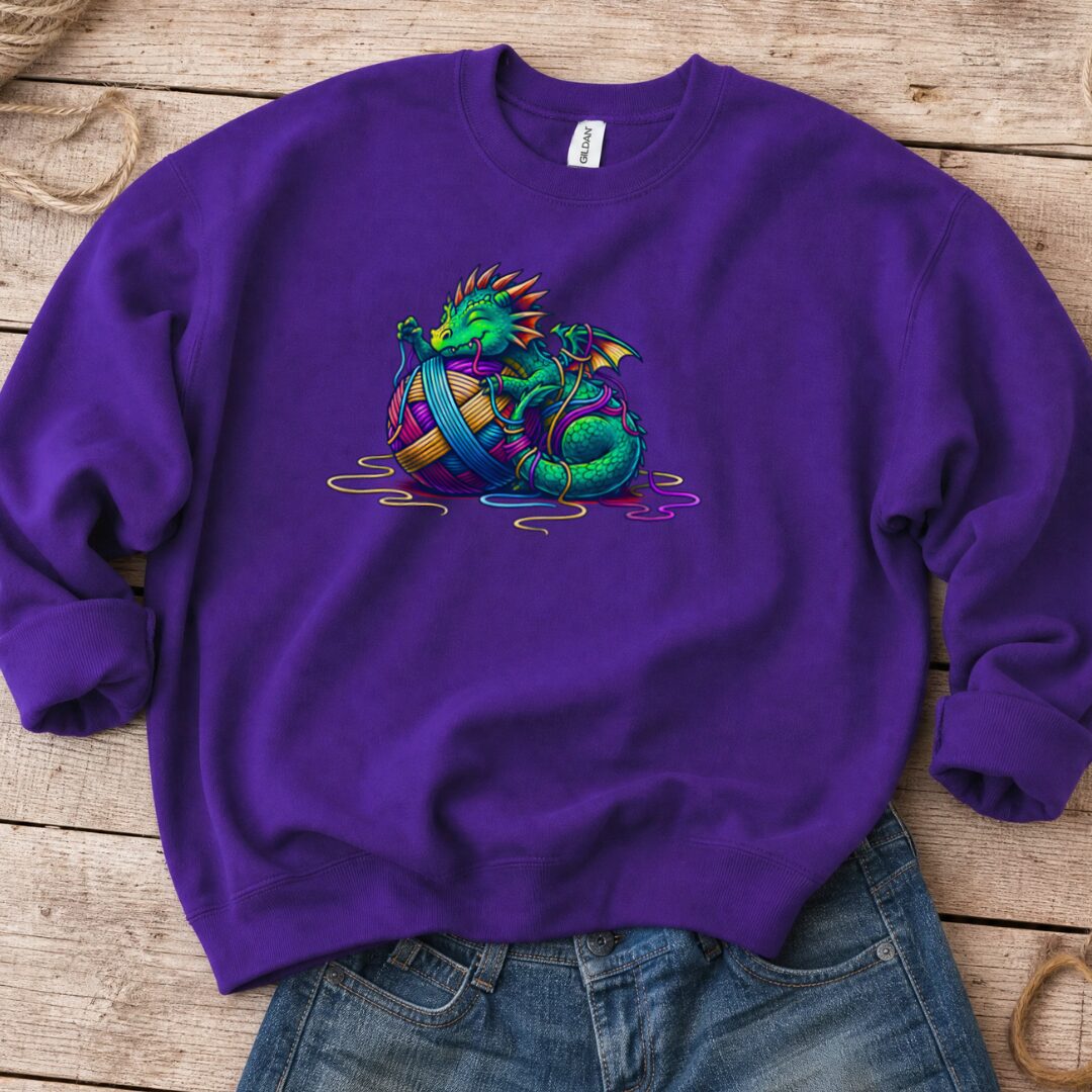 Yarn Dragon Hatchling Sweatshirt Purple t-shirt