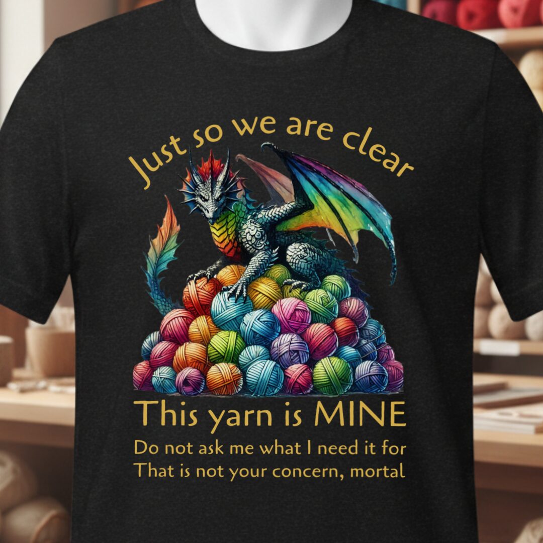 Yarn Dragon With Slogan T-Shirt Black t-shirt