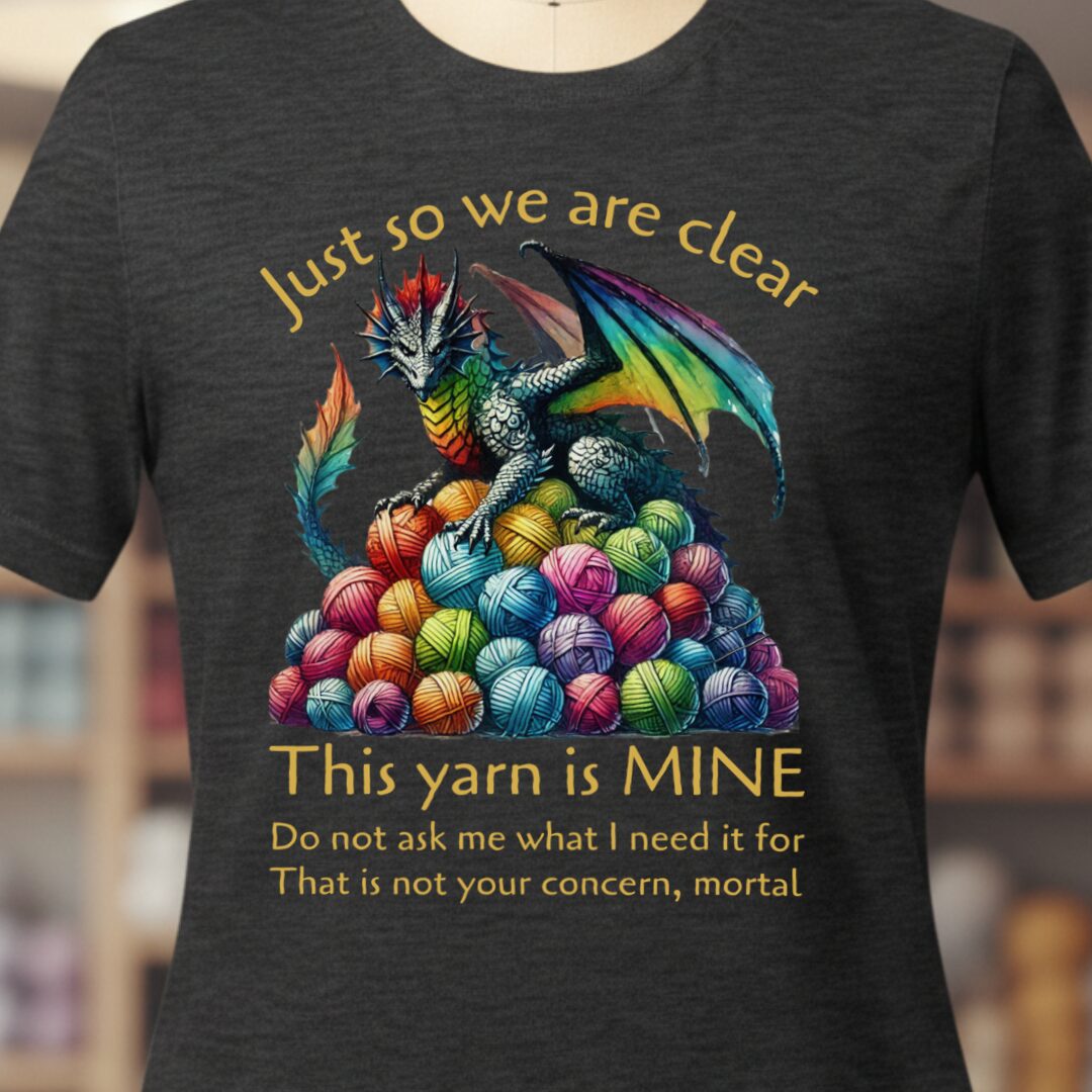 Yarn Dragon With Slogan T-Shirt Dark Grey t-shirt