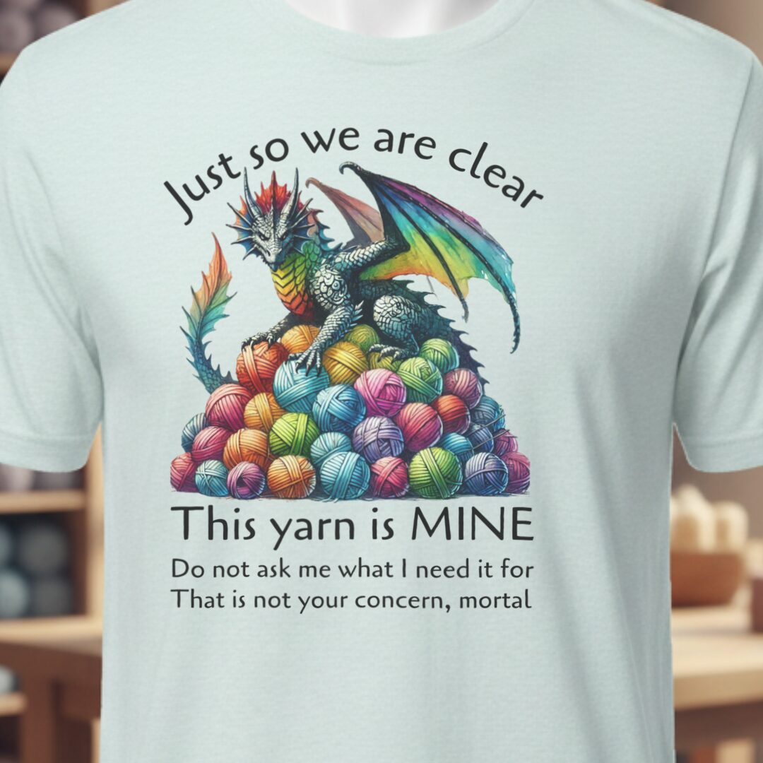 Yarn Dragon With Slogan T-Shirt Ice Blue t-shirt