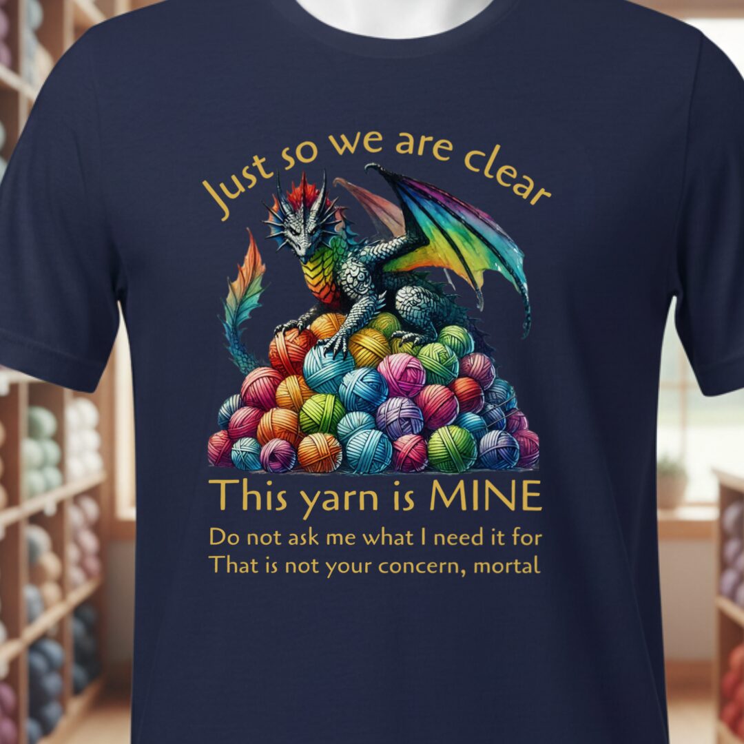 Yarn Dragon With Slogan T-Shirt Navy t-shirt