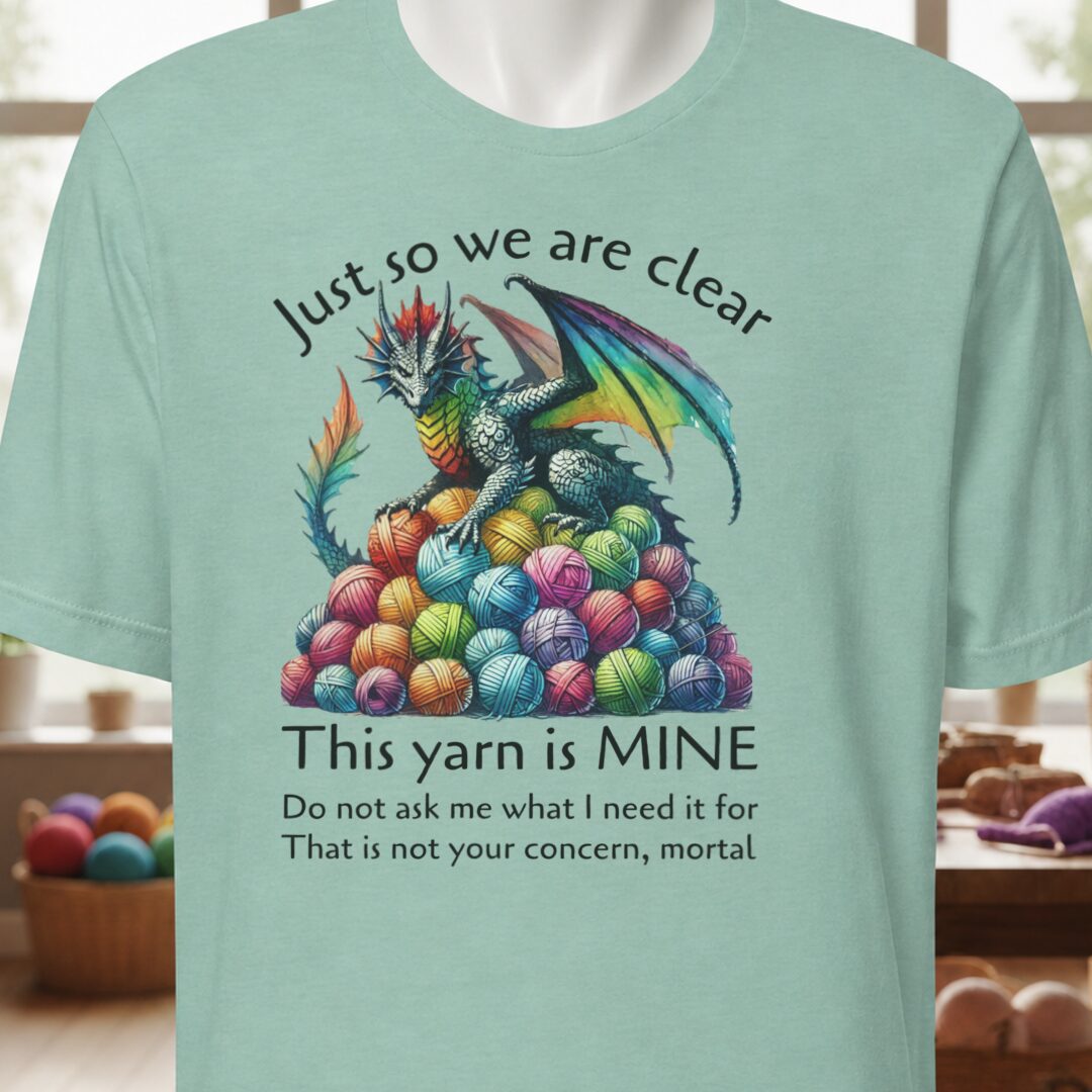 Yarn Dragon With Slogan T-Shirt Sea Breeze t-shirt