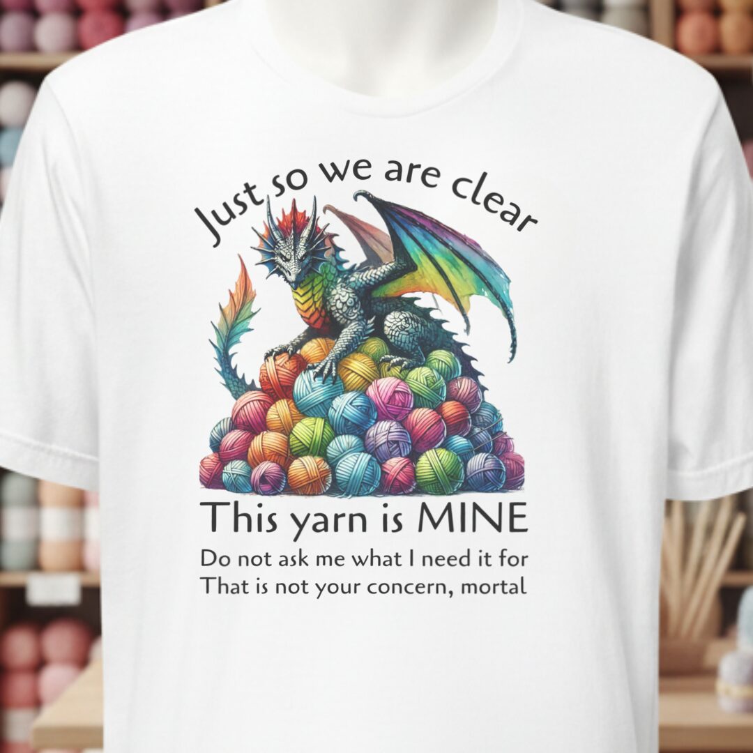 Yarn Dragon With Slogan T-Shirt White t-shirt