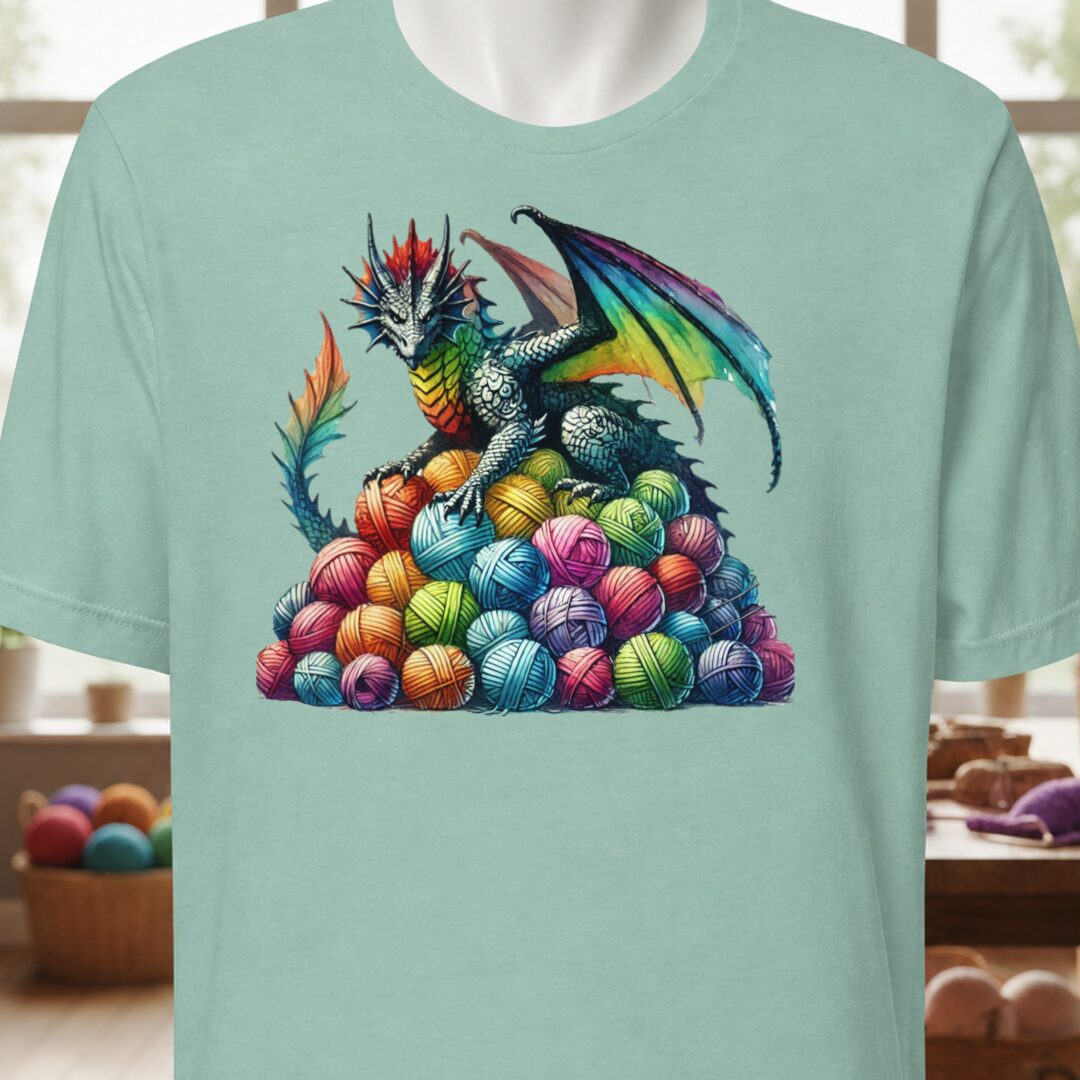 Yarn Dragon (no slogan) T-Shirt Sea Breeze t-shirt